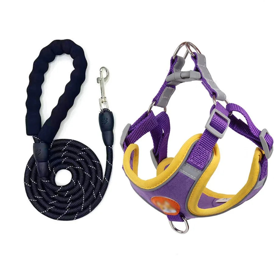 Vest type dog leash, medium size small dog, teddy bear, boomerang breast strap, puppy walking dog leash, dog chain.