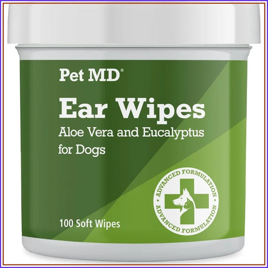 Dog Ear Cleaning Wipes – Otic Cleanser, Aloe & Eucalyptus, 100 Count