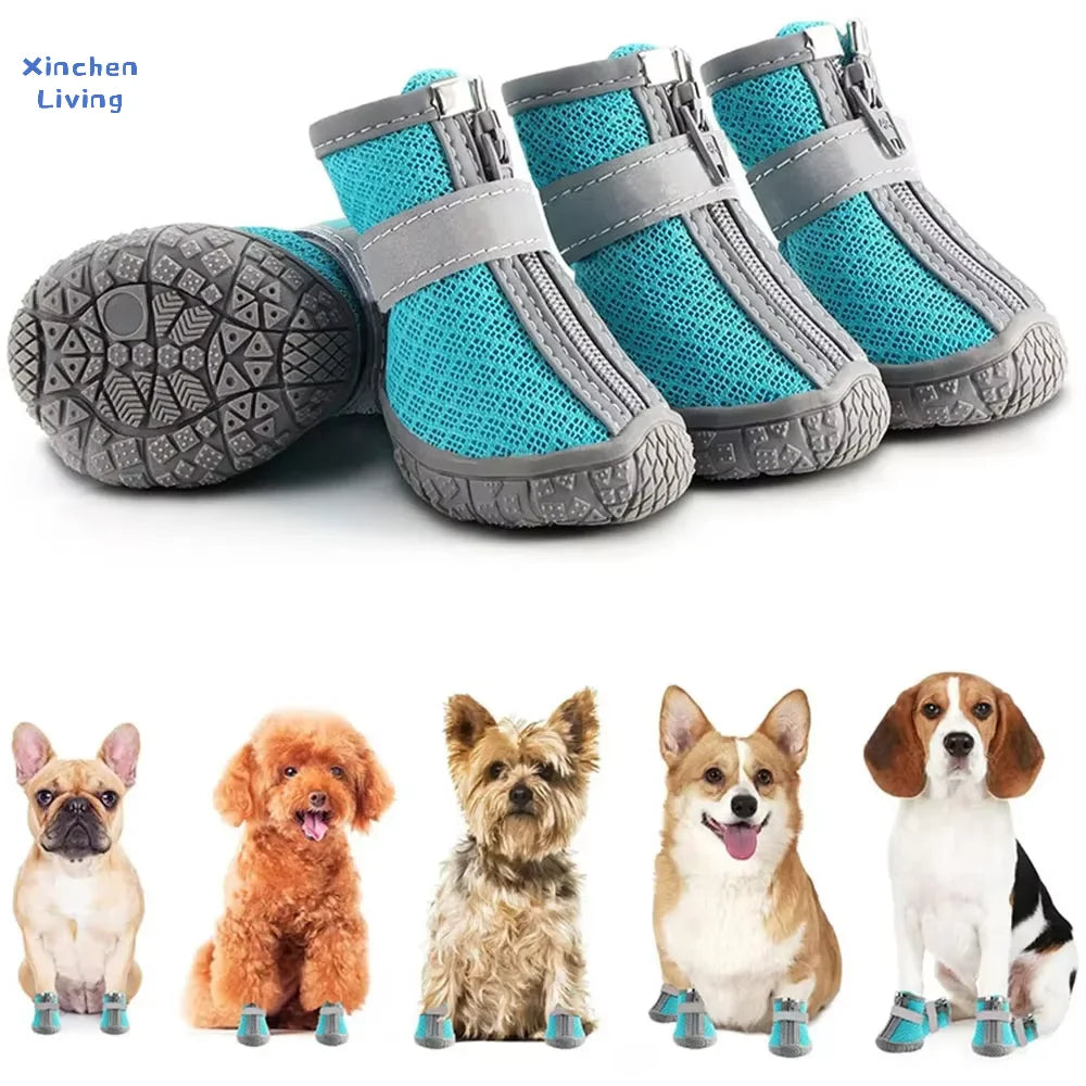 Dog Mesh Shoes Breathable Lightweight Waterproof Reflective Wear-resistant Fashion Sneakers Boots Cats Puppy All Season Hot New