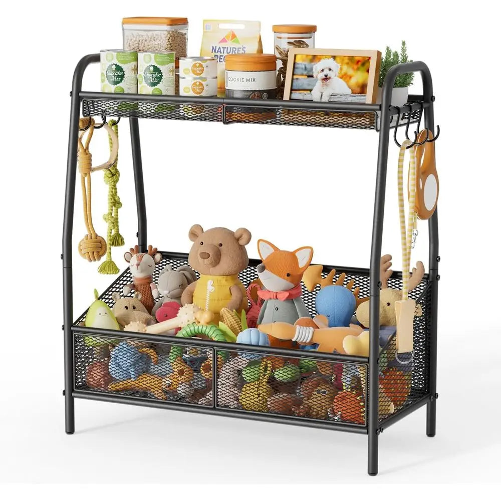 Large Dogs Toy Bin with Storage Organizer, Chew-Resistant Toy Box for Dog Supplies, Pet Toy Storage Holder