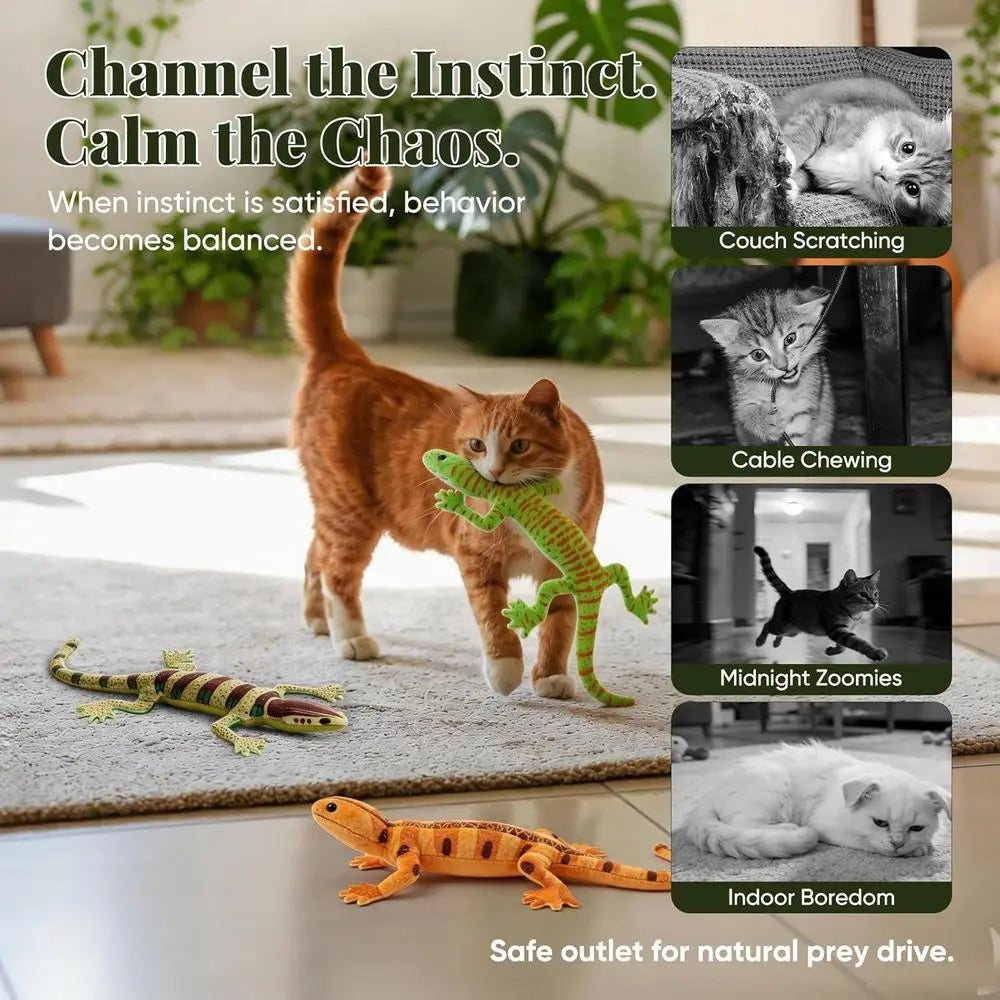 Lizard Catnip Toys Chew Bite Resistant Toys Indoor Cats Boredom Relie Teeth Cleaning Interactive Funny Cute Kitten Cat Lover Gif