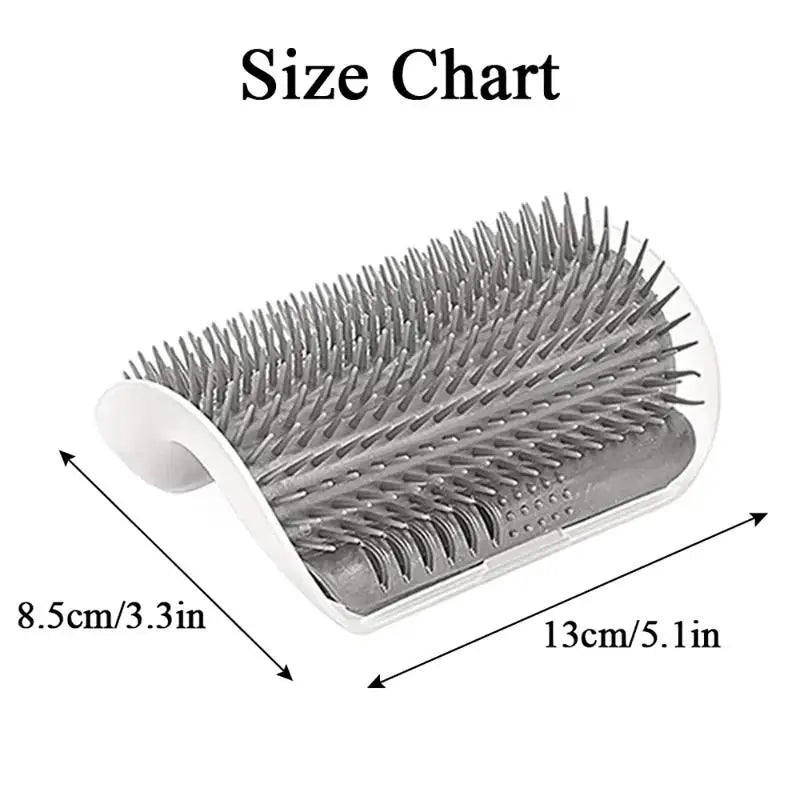 Cat Scratcher Massage Comb - Corner Scratching Brush with Catnip, Pet Deshedding Comb for Hair Removal, Grooming