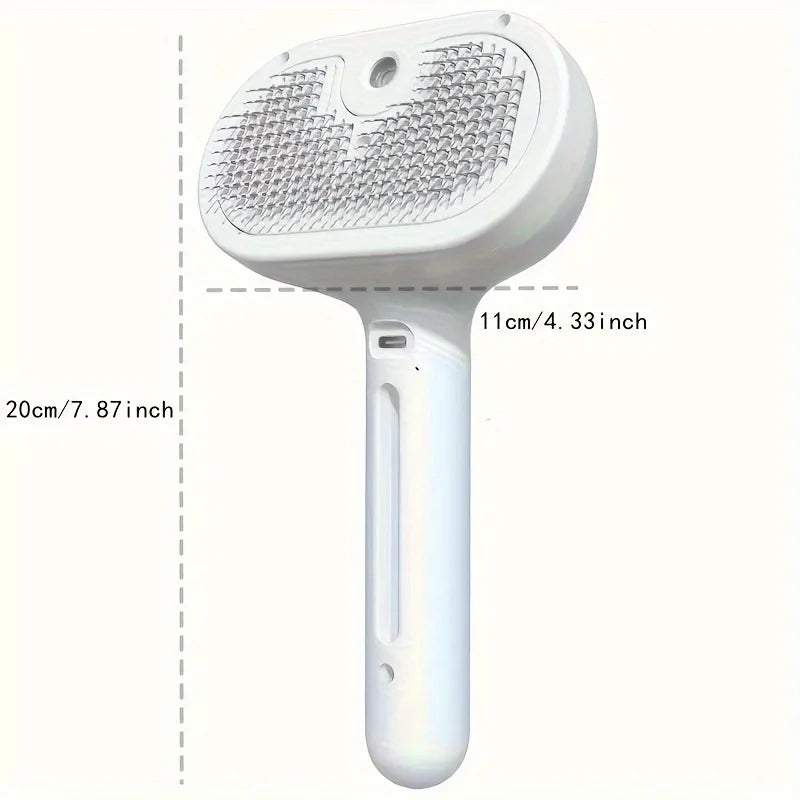Pet Hair Removal Comb with Water Tank And Release Button Cat Dog Shedding Spray Steam Brush for Grooming