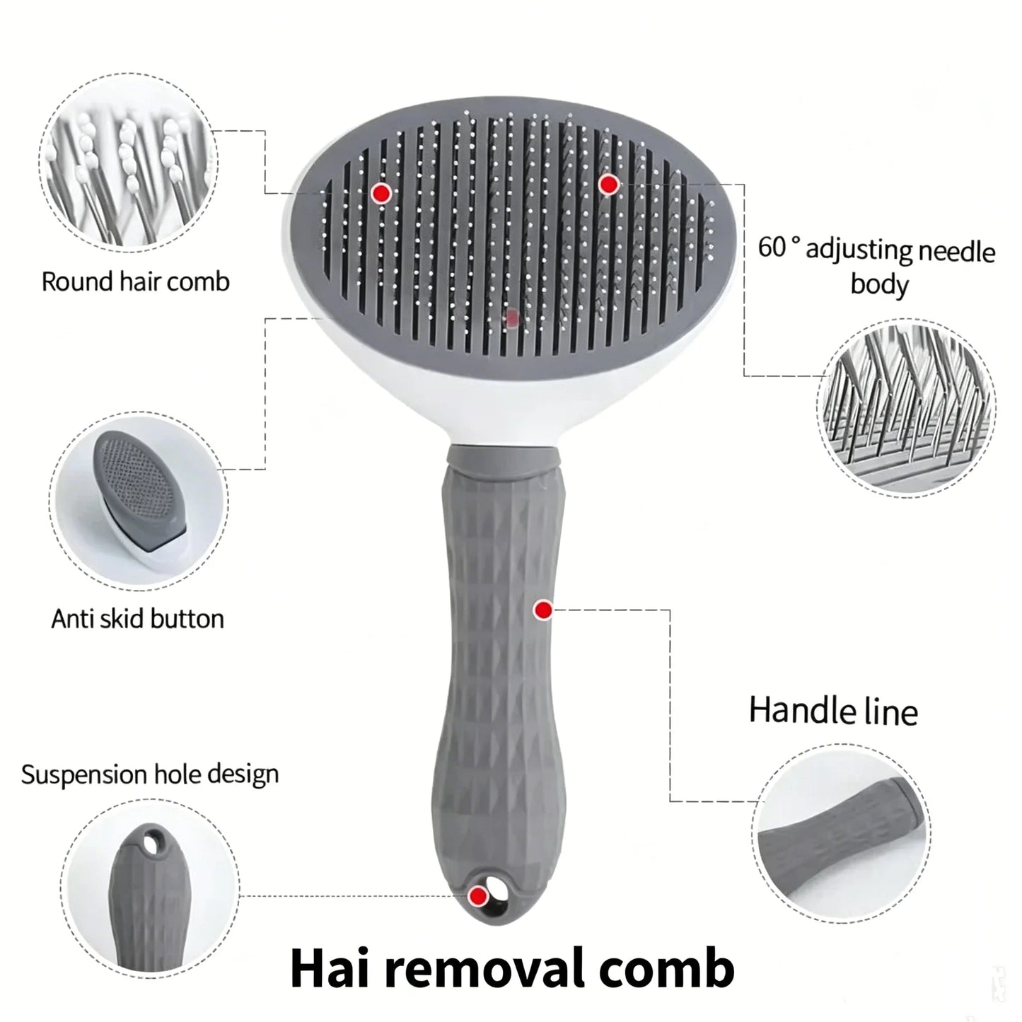 1pc/2pc Self-Cleaning Pet Brush Comb Removes Hair Gentle Pain Free Detangler Grooming Tools for Dogs Cats Daily Care Accessories