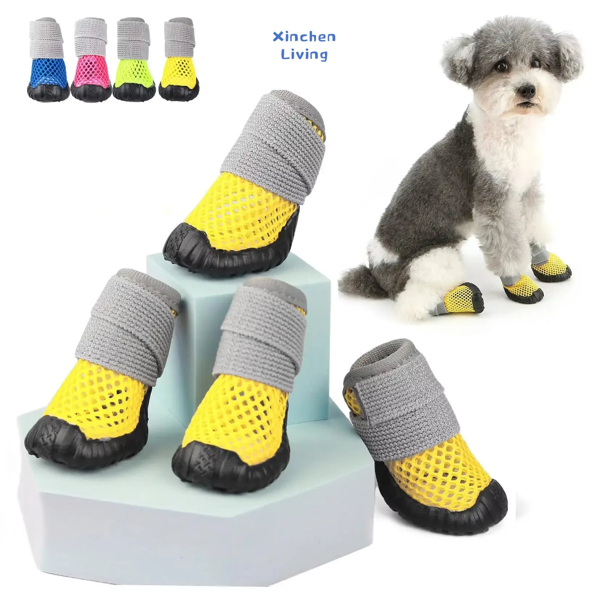 Summer Dog Mesh Shoes Breathable Anti-slip Lightweight Soft Cute Outdoor Small Dogs Puppy Chihuahua Sandals Boots Hot New