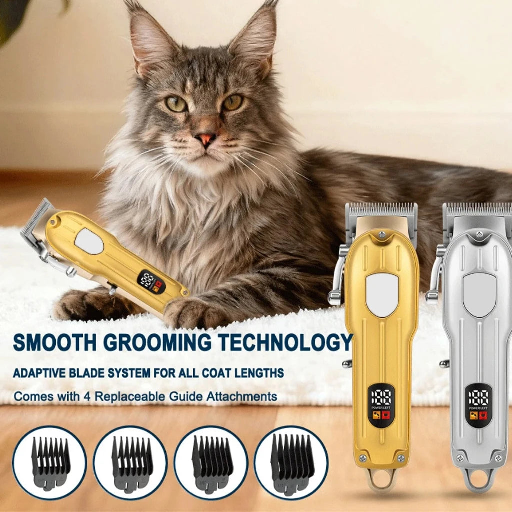 Electric Pet Hair Clipper USB Rechargeable LCD Display Dog Cat Grooming Trimmer Shaver with Guide Combs Kit