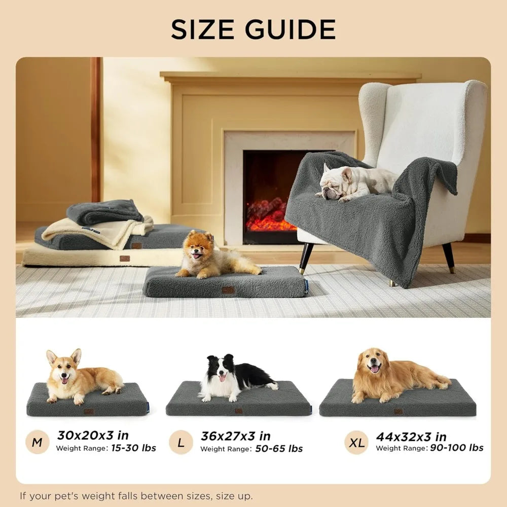 Bedsure Self Warming Dog Beds Large Sized Dog Extra-Large Puppy Bed with Removable Washable Cover Suitable for Pet Up to 100 lbs
