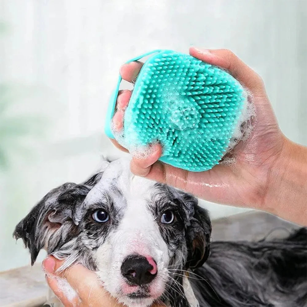 Pet Bathing Brush Soft Silicone Massager Shower Gel Bathing Brush Clean Tools Comb Gloves Dog Cat Grooming Supplies Accessories