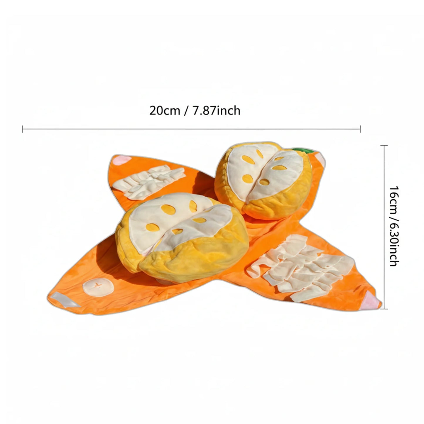 Soft Plush Dog Puzzle Toy Orange Hide and Seek Snuffle Mat With Squeaker Crinkle Sound For Interactive Play Small Dogs Toys