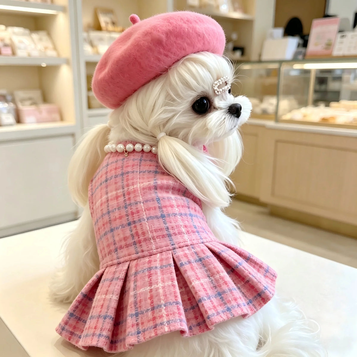 Pet Dog Winter Fleece Warm Vest Dress Small Dog Princess Party Costume for Teddy Bichon Maltese Puppy Outfit