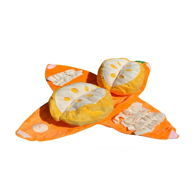 Soft Plush Dog Puzzle Toy Orange Hide and Seek Snuffle Mat With Squeaker Crinkle Sound For Interactive Play Small Dogs Toys