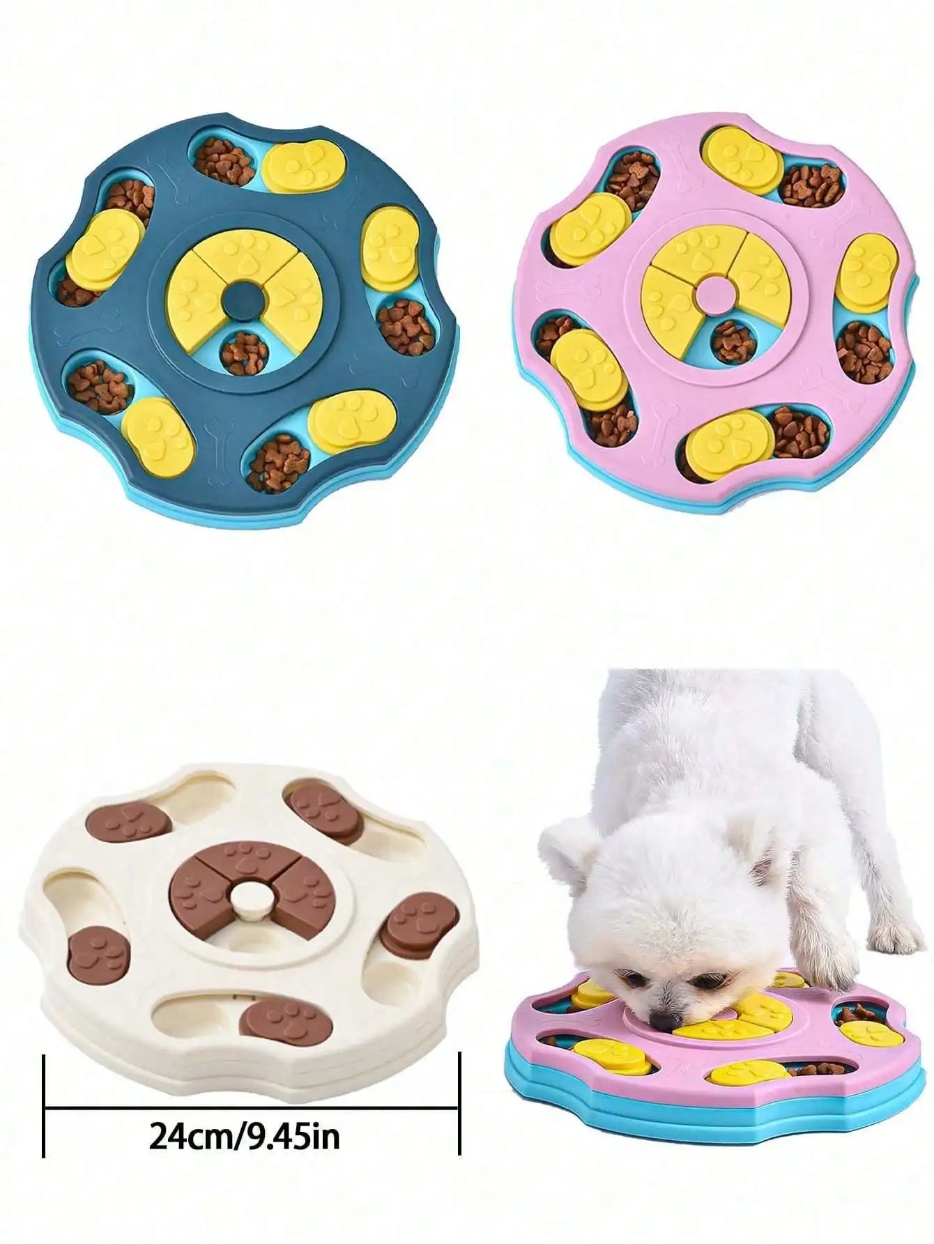 1PC Dog Puzzle Toys Slow Feeder, Interactive IQ-Enhancing Food Dispenser, Non-Slip Slow Eating Bowl, Cat And Dog Food Game, Durable And Easy To Clean, Anti-Choking Function, Slow Feed Treat Dispenser,