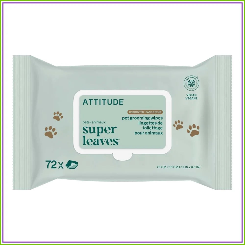 Pet Wipes for Dogs & Cats, 99% Water, EWG Verified, Gentle Unscented Cleaning Wipes for Paws, Ears, Face & Body, 72 Count
