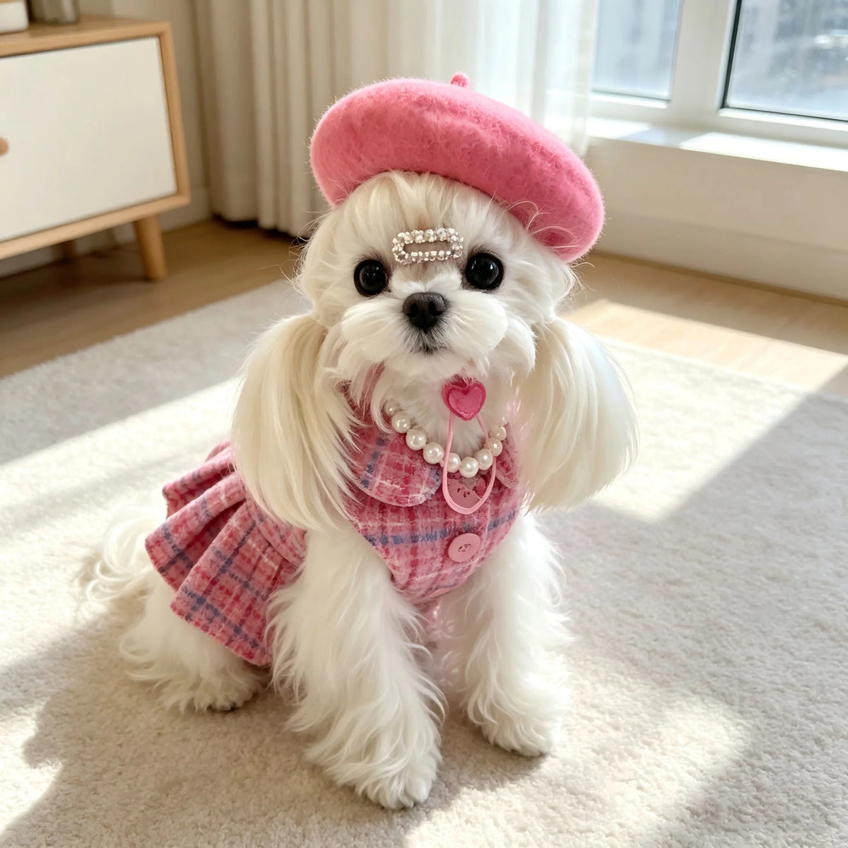 Pet Dog Winter Fleece Warm Vest Dress Small Dog Princess Party Costume for Teddy Bichon Maltese Puppy Outfit